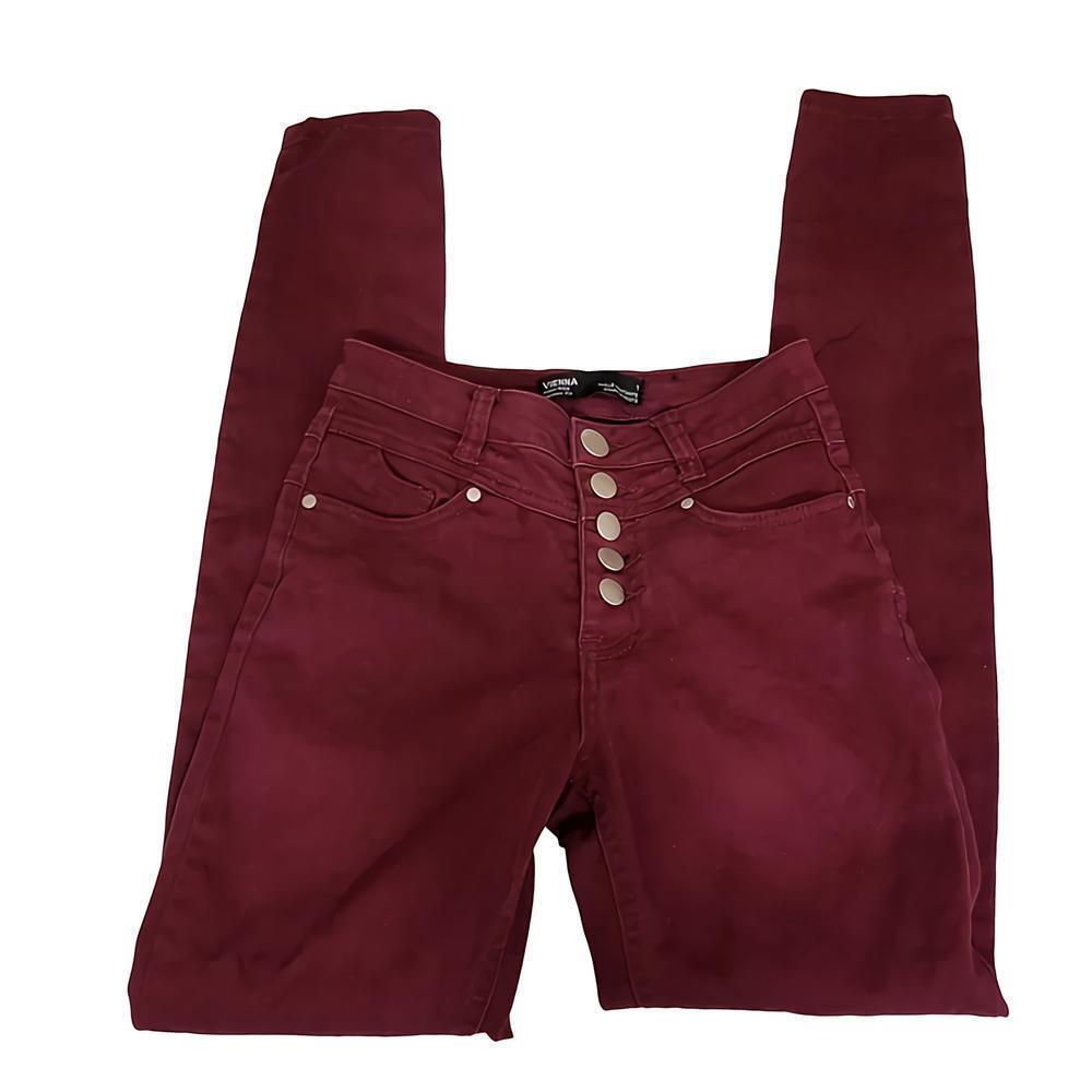 Vienna sz 1j high waist high rise skinny fit burgundy jeans